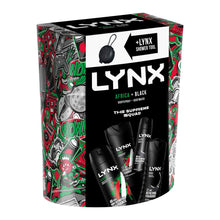 Load image into Gallery viewer, Lynx THE SUPREME SQUAD Africa &amp; Black 4 Pieces Gift Set for Him with Shower Tool