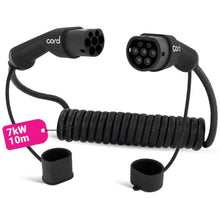 Load image into Gallery viewer, Cord Coiled 10m EV Charging Cable 230V 32A 7.4kW Portable Fast Charger UK Plug