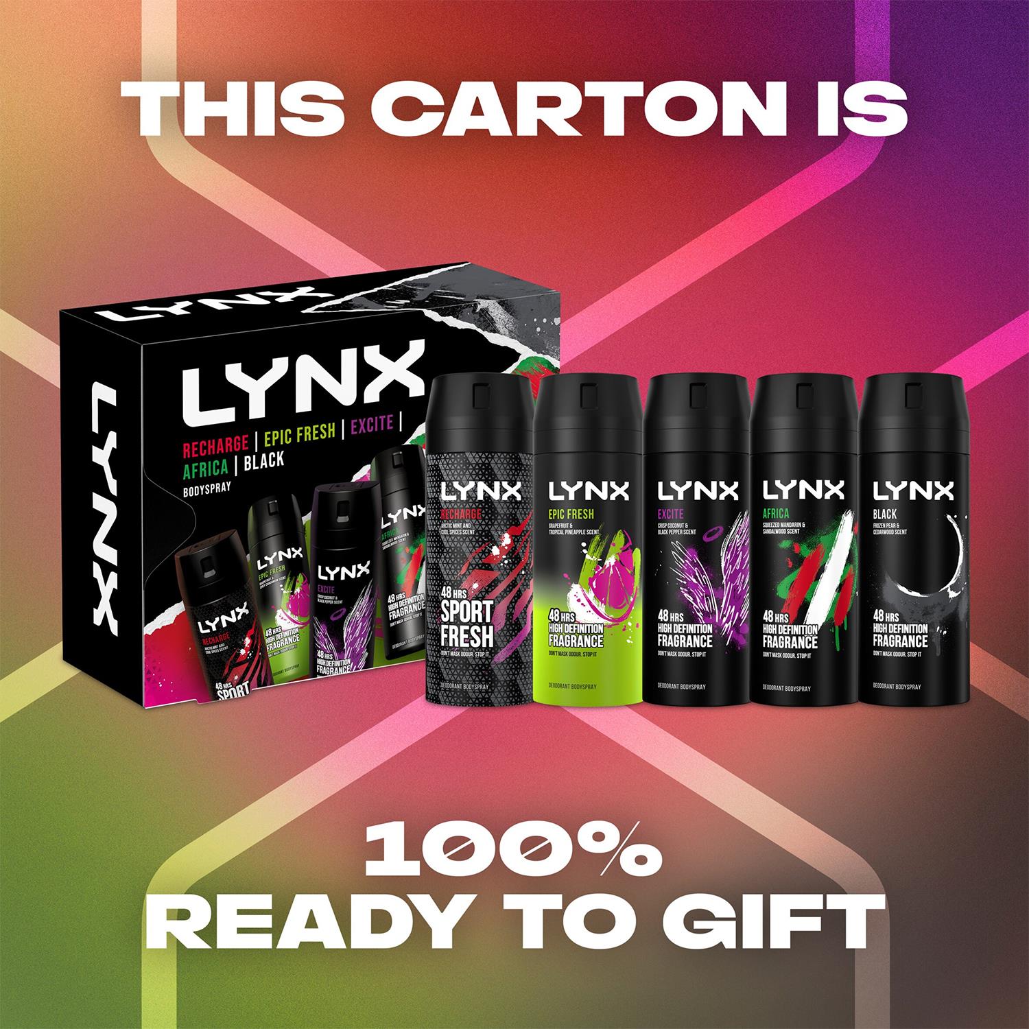Lynx Java Lynx Body Sprays Multi Fragrance Edition 48H Fresh 5Pcs Gift Set for H ...