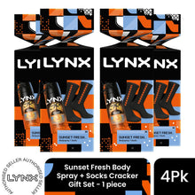 Load image into Gallery viewer, Lynx Sunset Spray + Socks Cracker Gift Set 1 piece, Choose your pack 1,2,3 or 4