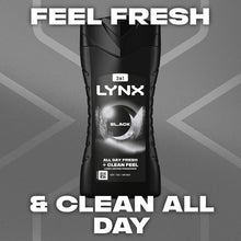 Load image into Gallery viewer, Lynx 12 Hrs Refreshing Black Frozen Pear &amp; Cedarwood Scent Body Wash 225ml, 6Pk