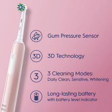 Load image into Gallery viewer, Oral-B Pro 1 Cross-Action Electric Rechargeable Toothbrush with 3 Modes, Pink