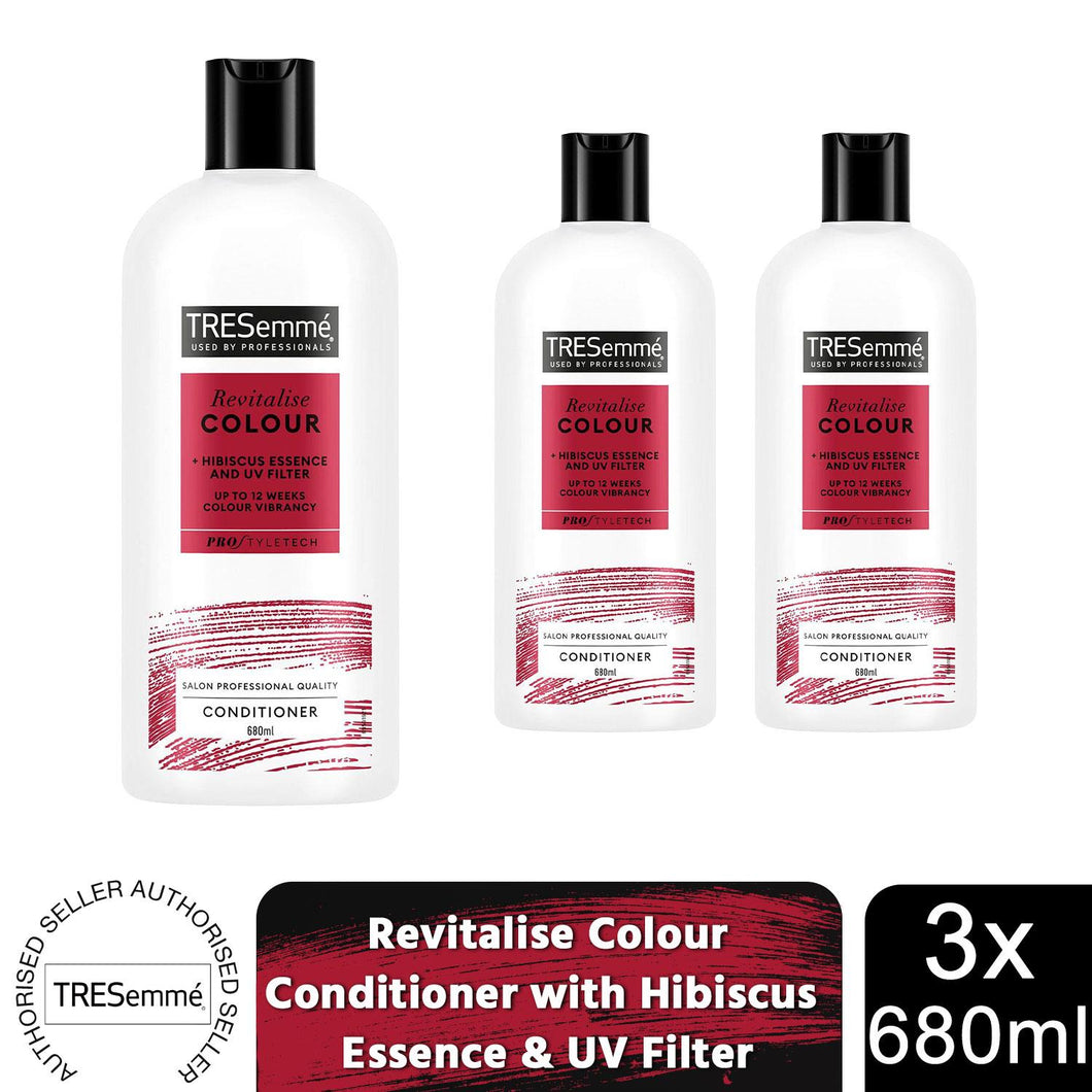 Tresemme Conditioner Revitalise Colour w/ Hibiscus Essence & UV Filter, 3x 680ml