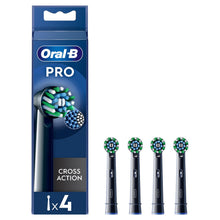 Load image into Gallery viewer, Oral-B Cross Action Black X-Filaments Toothbrush Replacement Heads, Pack of 4