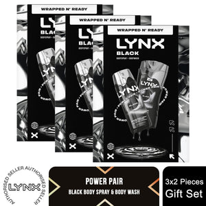 Lynx Black Gift Set for Men - Daily Grooming Duo with Fresh Scent & Skin Care