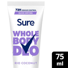 Load image into Gallery viewer, Sure Whole Body Deodorant Cream Rio Coconut with 72Hrs Odour Control 75ml,6 Pack