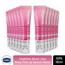Load image into Gallery viewer, Vaseline Lip Gloss Serum Rosy Pink 10ml, 12 Pack SPF15 Plumping Hydrating Care