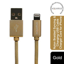 Load image into Gallery viewer, Nylon Braided Syncing &amp; Charging USB Cable Charger Cord for iPhone - Gold