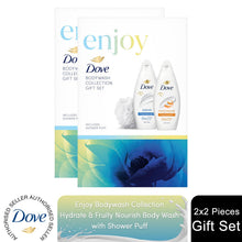 Load image into Gallery viewer, Dove Enjoy Bodywash Collection 2 Pieces Gift Set for Her with Shower Puff