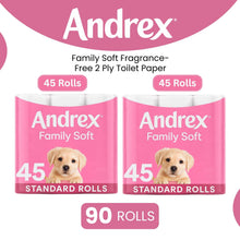 Load image into Gallery viewer, Andrex Toilet Rolls x45 Gentle Clean Fragrance-Free 2 Ply Toilet Paper
