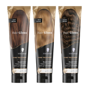 Schwarzkopf Hair Gloss Shine Light Brown, Beige Blonde & Cacao Brown, 150ml