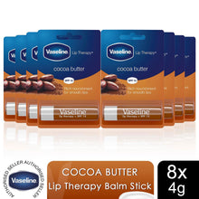 Load image into Gallery viewer, Vaseline Lip Balm Stick Cocoa Butter 4g 8 Pack Lip Therapy Moisturising Lip Care