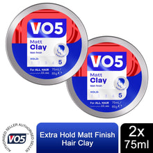 Load image into Gallery viewer, 2 Pack VO5 Extreme Style Extra Hold Matt Hair Clay, 75ml
