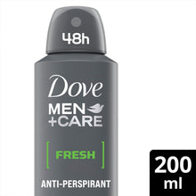 Load image into Gallery viewer, Dove Men+Care Fresh Antiperspirant Deodorant Spray for 48H Protection 200ml, 3pk