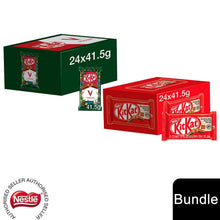 Load image into Gallery viewer, Nestle Chocolate Bar KitKat Vegan 24x41.5g &amp; KitKat Milk 24x41.5g 4 Finger bar