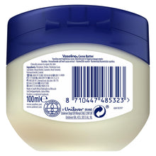 Load image into Gallery viewer, Vaseline Petroleum Jelly Moisturising Cocoa Butter for Dry Skin 100ml, 6pk