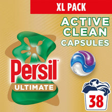 Load image into Gallery viewer, Persil XL Ultimate Washing Capsules Active Clean Stain Removal 38 Washes, 3 Pack