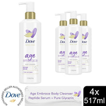 Load image into Gallery viewer, Dove Body Love Age Embrace Body Cleanser with Peptide Serum &amp; Glycerin, 4x517ml