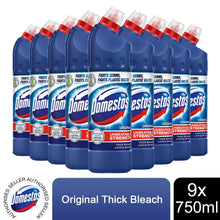 Load image into Gallery viewer, 9pk of 750ml Domestos Unstoppable Unbeatable Strength Original Thick Bleach