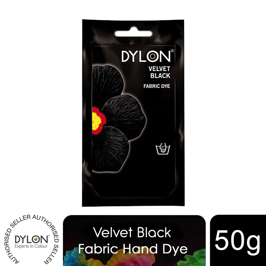 DYLON Hand Fabric Dye Sachet for Clothes,1pk of 50g, Intense Black
