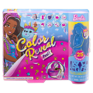 Barbie Colour Reveal Peel Unicorn Doll with 25 Accessories Toy Gift For Kids