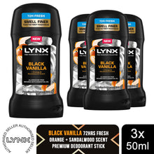 Load image into Gallery viewer, Lynx Deodorant Stick Black Vanilla with 72Hrs Freshness 50ml, 3 Pack