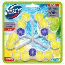 Load image into Gallery viewer, Domestos Power 5 Toilet Rim Blocks Lime Lasting Freshness 50g, 10pk (30 Blocks)