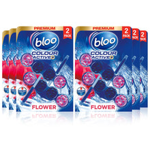 Load image into Gallery viewer, Bloo Toilet Rim Blocks Colour Active+ Flower with Odour Stop Technology, 6 Pack