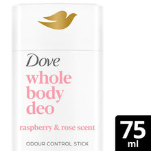 Load image into Gallery viewer, Dove Whole Body Deodorant Stick Long Lasting Fresh Raspberry &amp; Rose 75ml, 6 Pack