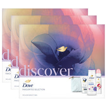 Load image into Gallery viewer, Dove Discover Favourites Selection 3 Pieces Gift Set for Her with Beauty Bag