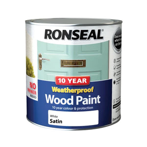 10 Year Weatherproof Wood Paint White Satin 2.5 litre