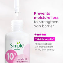 Load image into Gallery viewer, Simple 10% Niacinamide Serum 3 Pack, 30ml Each, Vitamin B3 Booster Brightening Face Serum, Helps Reduce Blemishes and Uneven Tone, Smooths Skin Texture and Restores Radiance