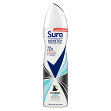 Load image into Gallery viewer, Sure Women Anti-Perspirant 72H Nonstop Protection Deo Invisible Aqua 150ml, 3pk