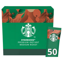 Load image into Gallery viewer, Starbucks Medium Roast Instant Coffee Sachets 50 Pack - Smooth Rich Blend, 2.3g