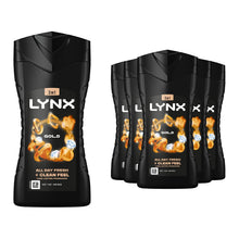 Load image into Gallery viewer, Lynx Gold 12-H Refreshing Fragrance Shower Gel Body Wash for Men, 6x225ml