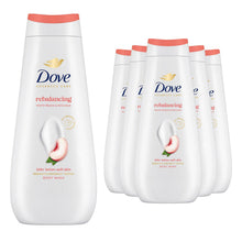 Load image into Gallery viewer, Dove Advanced Care Rebalancing Peach&amp; Rice Milk Moisturising Body Wash 400ml,6pk
