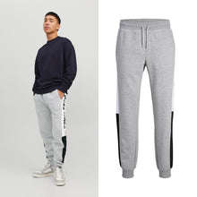 Load image into Gallery viewer, Jack &amp; Jones Jwhwill Logo Joggers Men's Sweatpants Light Grey Cuffed Bottoms XXL