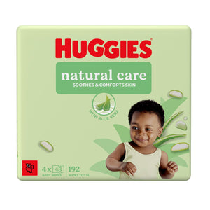 Huggies Natural Care PF Baby Wipes Sensitive Unscented 4x48 -(192 Wipes)