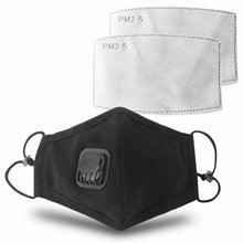 Load image into Gallery viewer, Anti Pollution Washable Cotton Mouth 1x Mask with 2x Valve Replaceable Filter