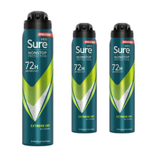 Load image into Gallery viewer, Sure Men Anti-perspirant 72H Nonstop Protection Extreme Dry Deodorant, 3x250ml