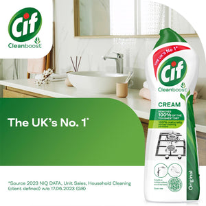 Cif Cleanboost Cream Original Multipurpose Cleaner for Multi surfaces 750ml, 3pk