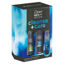 Load image into Gallery viewer, Dove Men+Care Cleanse+Care Gift Set with Bodywash, Deodorant &amp; Shampoo