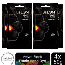 Load image into Gallery viewer, DYLON Hand Fabric Dye Sachet, Intense Black, 4 Packs of 50g