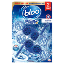 Load image into Gallery viewer, Bloo Toilet Rim Block Colour Active+Bleach for Long-Lasting Freshness 2x50g 12pk