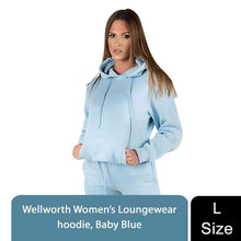 Load image into Gallery viewer, Wellworth Womens Baby Blue Loungewear Hoodie Size L Casual Pullover Sweatshirt