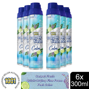 1001 Carpet Fresh Feel Calm Upholstery Odour Remover Spray, 6x300ml