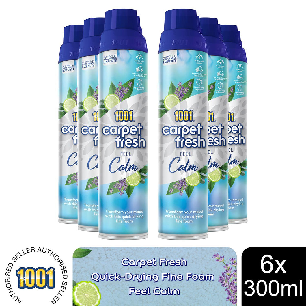 1001 Carpet Fresh Feel Calm Upholstery Odour Remover Spray, 6x300ml