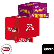 Load image into Gallery viewer, Nestle Chocolate Bar, Yorkie Chocolate Bar 24x44g &amp; KitKat 2 Finger 72x20.7g