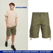 Load image into Gallery viewer, Jack &amp; Jones Men's Jwhcharlie Jjdave Cargo Shorts Combat Bottoms Olive Night XL