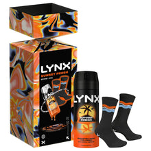 Load image into Gallery viewer, Lynx Sunset Fresh Gift Set with Body Spray &amp; Socks Cracker - Citrus Clean Scent